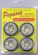 1/24 Sovereign Wheel with Chrome-Plated Tires 4-Piece Set Detail Up Parts [PH1123]