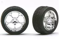 1/24 "SWIRL STAR" rueda cromada - Juego de 4 piezas con neumáticos - Detalle - Piezas [PH1214]