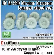 1/35 現用 アメリカ陸軍M1296ストライカードラグーン自重変形タイヤセット AFVクラブ用 ディティールアップパーツ [DW30046]