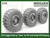 1/35 WORKING KamAZ-4326 Self-weight deformation tire set for four drive trucks Detail-up parts for Mazda with spare tire [B35216]