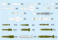 1/144現用飛機用武器SET1普通炸彈&導彈'50～細節升級部件[AW-1]