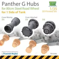 1/35 WWII Panther G型用80 cm鋼轉輪輪轂單側SET(タコム/龍用)細節設計[TR35096]