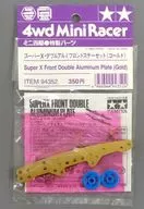 Mini 4 wd Super X, doble soporte delantero de aluminio (oro) [94352]