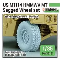 1/35 現用 アメリカ陸軍 M1025/M1114HMMWV用自重変形MTタイヤセット (タミヤ/アカデミー/ブロンコ用) ディティールアップパーツ [DW35151]