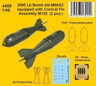 1/48 AN-M66A2 2000ポンド航空爆弾 w/M130フィン (2個入り) ディティールアップパーツ [CMK4459]