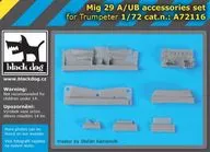 Accessory Set for 1/72 MiG-29A/UB (For Transpetter) Detail Up Parts [HAUA72116]