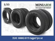 1/35 Working Tsuyu Kamaz 65115 Self-weight deformation tire set for 6-wheel dump truck (for Zubezda) Detail-up parts [B35243]