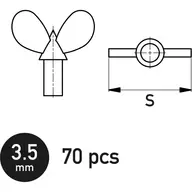 蝶形螺栓3.5 mm(含70個)細節設計零件[HAUGH-NB20006]