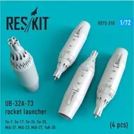 1/72 Russian Air Force UB-32A-73 Rocket Pod (for jet plane, 4 pieces included) Detail-up Parts [RSK72-0310]