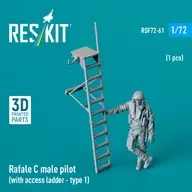 1/72 Rafale C Male Pilot w / Boarding Ladder Type 1 Detail Up Parts [RSKF72-0061]