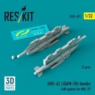 1/32 GBU-62 JDAM-ER 爆弾 w/MiG-29用パイロン (2個入) ディティールアップパーツ [RSK32-0491]