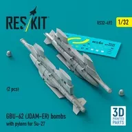 Pylon for 1 / 32GBU-62JDAM-ER Bomb w/Su-27 (2 Pieces) Detail-Up Parts [RSK32-0492]