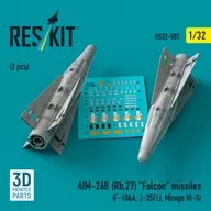 1/32 AIM-26B(Rb.27)獵鷹空對空導彈(2枚)細節部件[RSK32-0503]