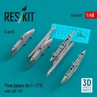 1/48 F-111C Inner Pylon w/LAU-105 Launcher (4 Pieces) Detail-Up Parts [RSK48-0501]