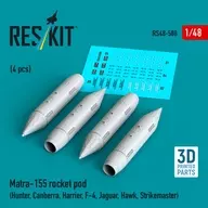 1/48 Matra 155 SNEB Rocket Pod (4 Pieces) Detail-Up Parts [RSK48-0508]