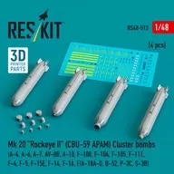 1/48 Mk. 20 Lock Eye II (CBU-59APAM) Cluster Bomb (4 Pieces) Detail-Up Parts [RSK48-0513]