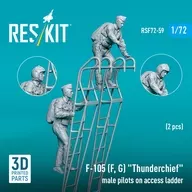 1/72 F-105F/G Male Pilot w / Boarding Ladder (2 Pieces) Garage Kit [RSKF72-0059]