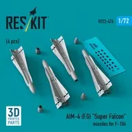 1/72 AIM-4F/G スーパーファルコン 空対空ミサイル (4個入) ディティールアップパーツ [RSK72-0476]