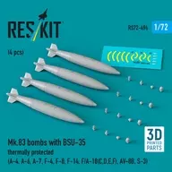 1/72 MK. 83 1000 Lb Bomb w/BSU-35 Fin (Navy Type) (4 Pieces) Detail-Up Parts [RSK72-0494]