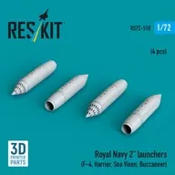 1/72 British Navy 2-inch Rocket Pod (4 Pieces) Detail-Up Parts [RSK72-0510]