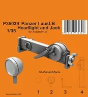 Jack & Headlight for 1/35 I Type B & Academy Detail Up Parts [CMP35039]