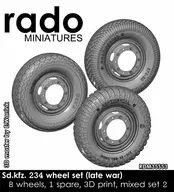 1/35 WWII Germany Sd. Kfz. 234 Tire Set for 8-Wheel Heavy Armoured Vehicle Series Late War Mixed Type (8 + 1 Pack) Detail Up Parts [RDM35S53]