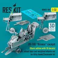 1/32 OV-10D Cockpit w/3D Interior Decal & Landing Gear Set (for Kitty Hawk) Detail-Up Parts [RSKU32-0169]
