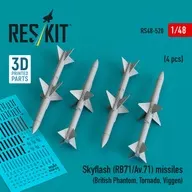 1/48 Skyflash / RB71/AV. 71 Air-to-Air Radar Guided Missile (4 Pieces) Detail-Up Parts [RSK48-0520]
