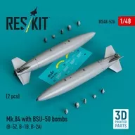 1/48 Mk. 84 2000 Pound Bomb w/BSU-50 Delayed Falling Device (Air Force Type) (2 Pieces) Detail-Up Parts [RSK48-0526]