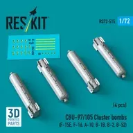 1/72 CBU-97/105 Cluster Bomb (4 pcs) Detail Up Part [RSK72 0515]