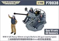 1/700 ww. II US Navy Beaufort 40 mm Machine Gun (Initial Type) w / Crew (10 Pieces / 40 Bodies) Detail-Up Parts [TRFP70038]