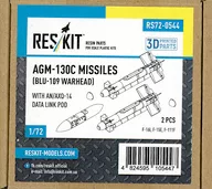 1/72 AGM-130Cミサイル (2個) w/AN-AXQ-14 データリンクポッド (1個) ディティールアップパーツ [RSK72-0544]