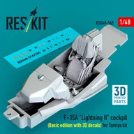1/48 F-35A コックピットw/3D内装デカール (タミヤ用) ディティールアップパーツ [RSKU48-0545]