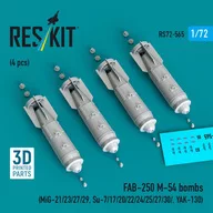 1/72 ソ連・ロシア空軍 FAB-250 M-54 250kg航空爆弾 (4個入) ディティールアップパーツ [RSK72-0565]