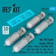 1/72 Mk.XVII 350ポンド航空爆雷 (4個入) ディティールアップパーツ [RSK72-0571]