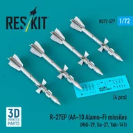 1/72 R-27EP (AA-10 アラモ-F) パッシブ・レーダー誘導ミサイル (4個入) ディティールアップパーツ [RSK72-0577]