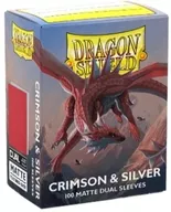 ドラゴンシールド マットデュアル スリーブ スタンダードサイズ クリムゾン＆シルバー