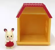 1. Room with a roof & chocolate rabbit baby "Sylvanian Families connected room series 15 connected red roof house"