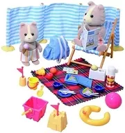 Day at the Seaside Set - Malone Dog and Child Resort Set - "Sylvanian Family"