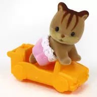 嬰兒&手推玩偶SET(核桃松鼠/姿勢:爬爬/手推玩偶:橙色)"Sylvanian Families>森林之家抽賞贈品