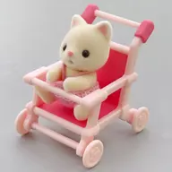 Baby & StRoller Set Silk Cat Baby Ginny "Sylvanian Families Mori no Ie New Year KUJI" H Prize
