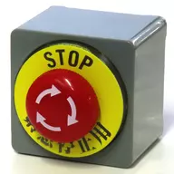 Emergency Stop Button : Gray "ROLL ROLL COLLECTION PUSH? Emergency Button"