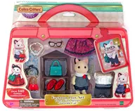 Fashion Play Set Town Girl Series Tuxedo Cat -街のファッションコーデセット チャコールネコのお姉さん- 「Calico Critters -シルバニアファミリー-」