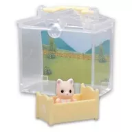 赤ちゃんハウス シルクネコの赤ちゃん(ジニー)＆ベッド 「シルバニアファミリー かざれる赤ちゃんハウスとお庭」