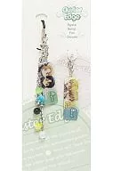 Beryl & Phone Agate & Chrome Cell Phone Strap 「 Cluster Edge 」