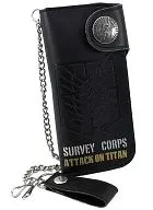 "Attack on Titan" Long Wallet w / Black Chain