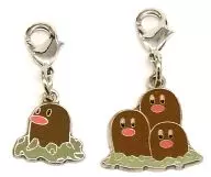 050. Diglett & 051. Dugtrio Zenkoku Zukan Metal Charm (2-Piece Set) "Pocket Monsters" Pokemon Center Only