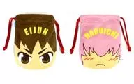 All 2 types set face Plush toy drawstring bag "Bunkyodo / Animega limited Plush toy KUJI Ace of Diamond" E Prize
