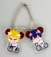 Fukutomi Juichi & Arakita Seiyu Pair Acrylic Key Holder "YOWAMUSHI PEDAL Cafe x Parco" Drink Order Privilege