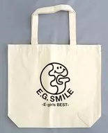 Original canvas tote bag with E-girls Aya design logo "CDE. G. SMILE -E-girls BEST -" LDH Official mobile Purchase benefits